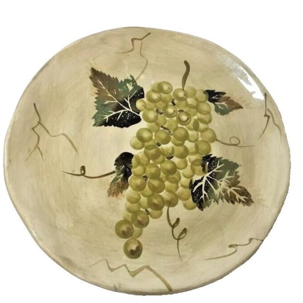 Tabletops Unlimited Cabernet Set of 2 Hand Painted Salad Plates 8" Never Used